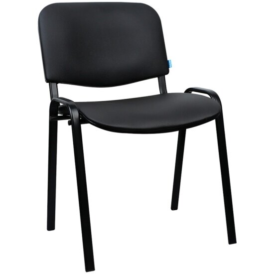 Кресло офисное Helmi HL-F01 "Изо", каркас черный, обивка кожзам черный