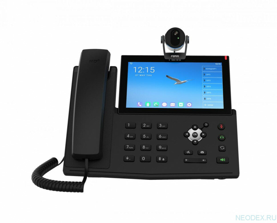Телефон IP Fanvil X7A+CM60 черный - фото №1