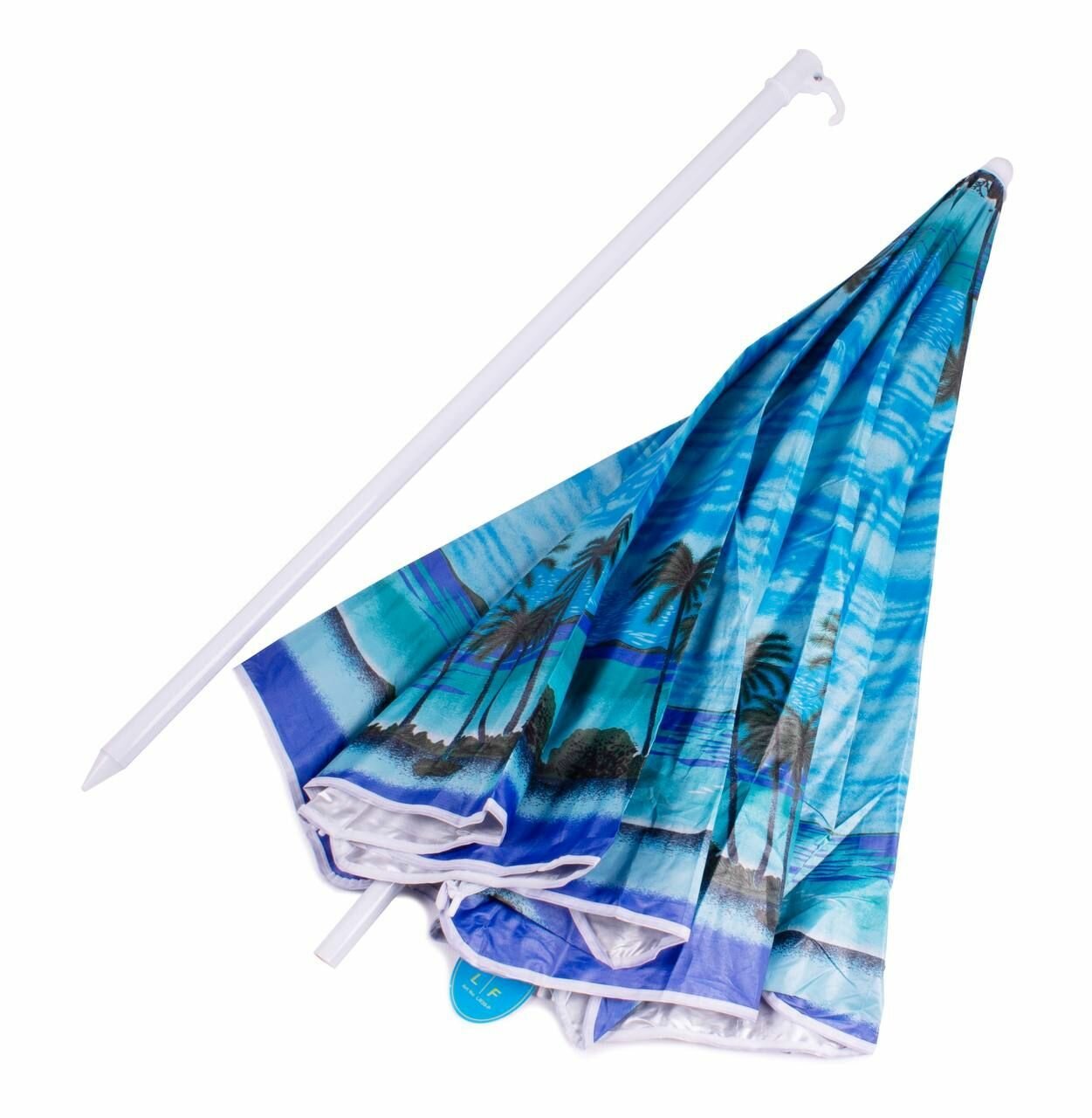Зонт пляжный круглый складной с чехлом, 155 см, принт Ночная лагуна - фотография № 3