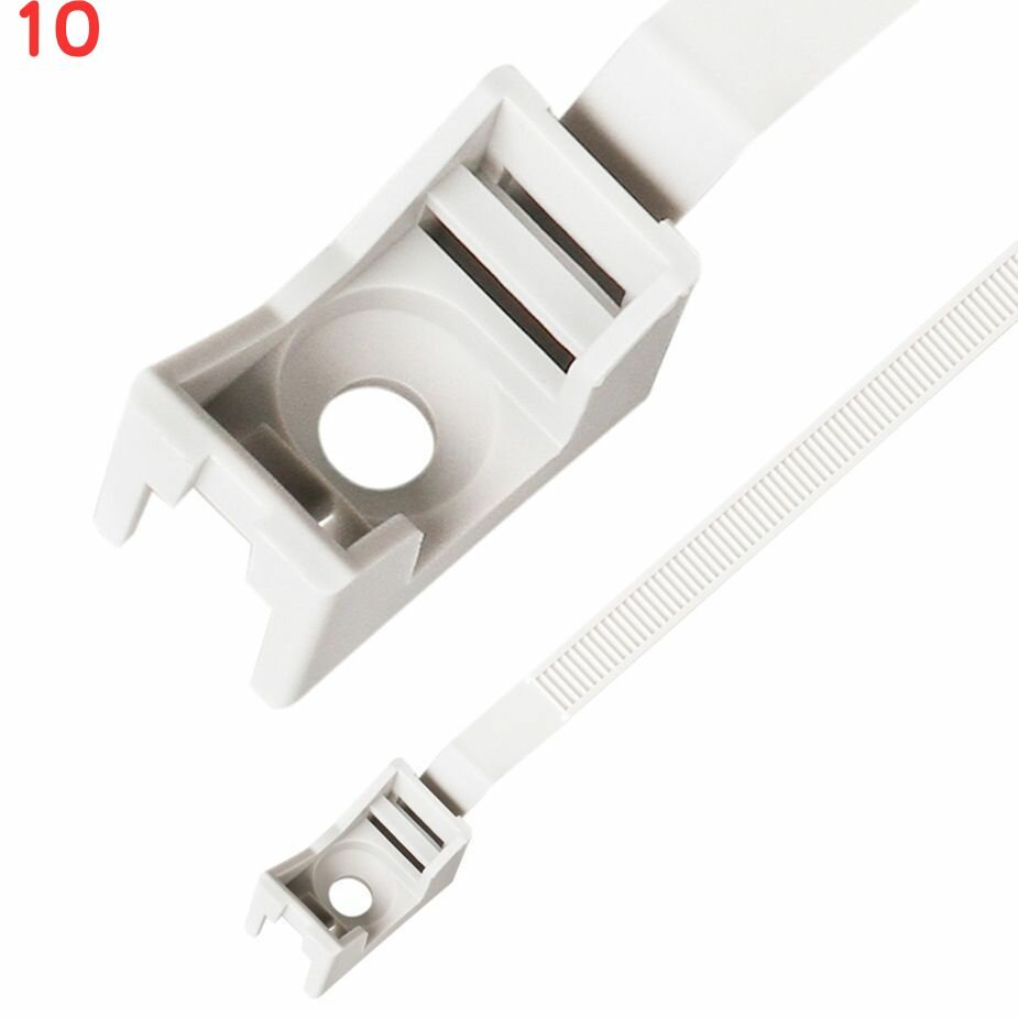 Ремешок для кабеля и труб 16-32 мм белый (30 шт.) (10 шт.)