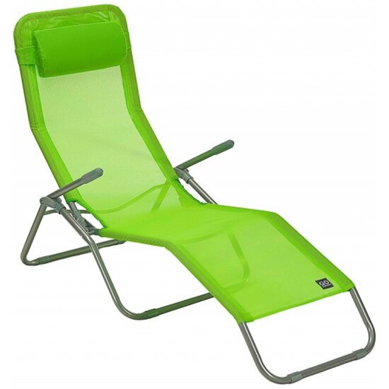 Шезлонг складной Gogarden COMFY PLUS, садовый,143х60х97 см, зелёный (салатовый)