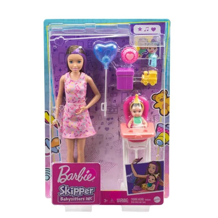 Набор игровой Barbie Скиппер Няня с малышом Кормление 3 GRP40
