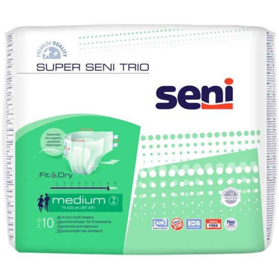 Подгузники для взрослых SENI Super Trio (Сени Супер Трио), Medium, 10 шт