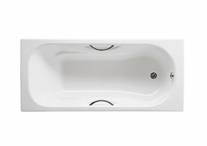 Чугунная ванна Roca Malibu 170х70см, арт. 2333G0000, с отв. для ручек, антискользящее покр.