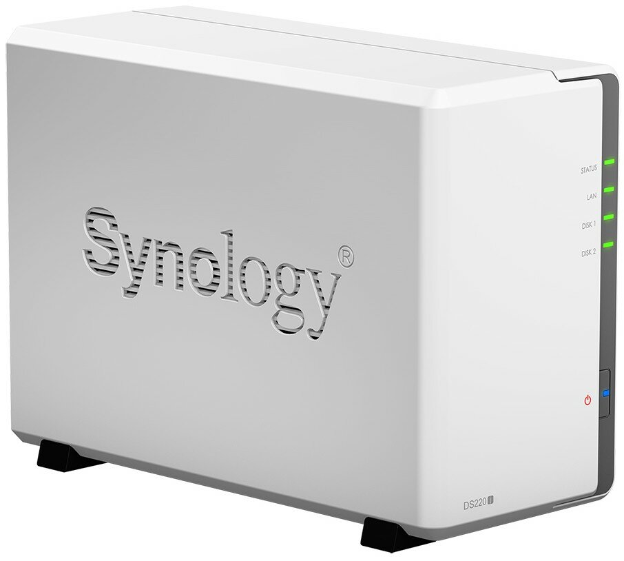 Сетевое хранилище Synology DS220J настольный 2шт. 2.5",3.5" SATA III 32TB RAID 0,RAID 1 512MB DDR4 Кол-во сетевые интерфейсов 1шт. 1 Gb/s