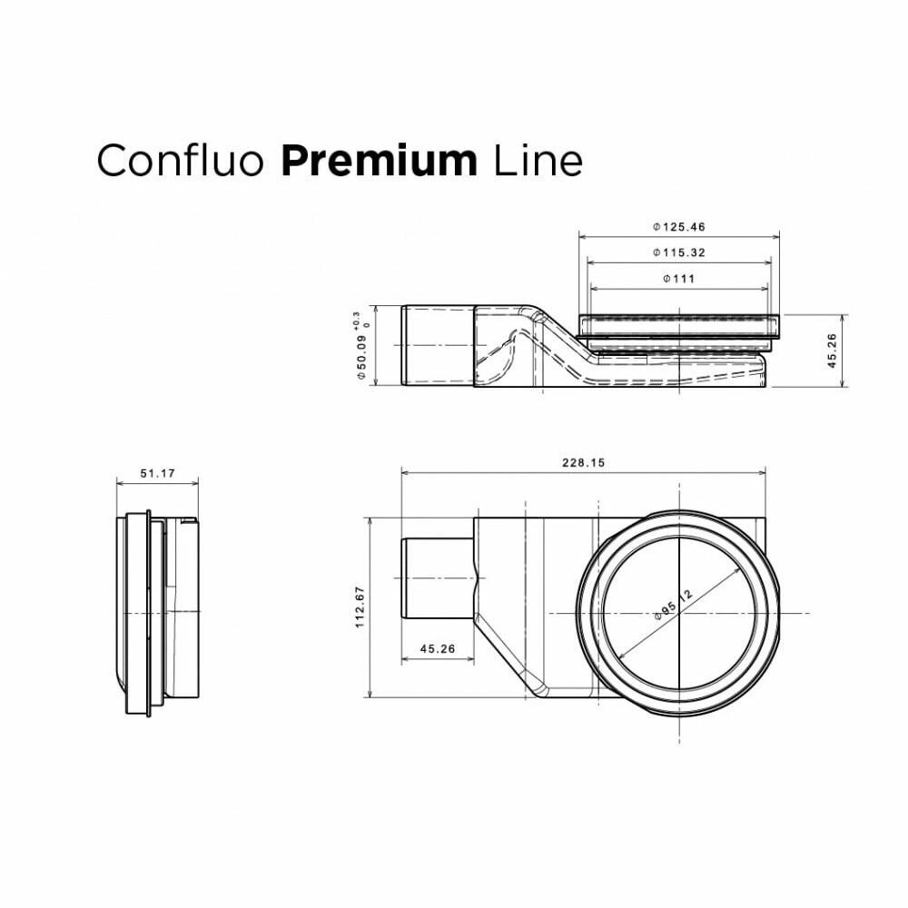 Душевой лоток Pestan Confluo Premium Line 550 13100003 матовый хром - фотография № 17