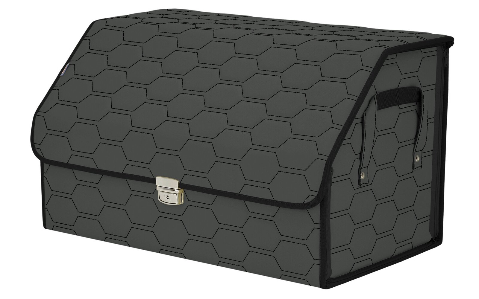 Органайзер-саквояж в багажник "Союз Премиум" (размер XL). Цвет: серый с черной прострочкой Соты.