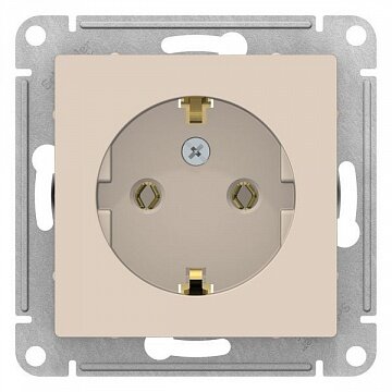 Розетка ATLASDESIGN, скрытый монтаж, с заземлением, бежевый | код. ATN000243 | Schneider Electric ( 1шт. )