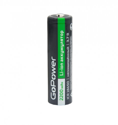 Аккумулятор Gopower Li-ion 18650 PC1 3.6V 2200mAh без защиты выс.конт.