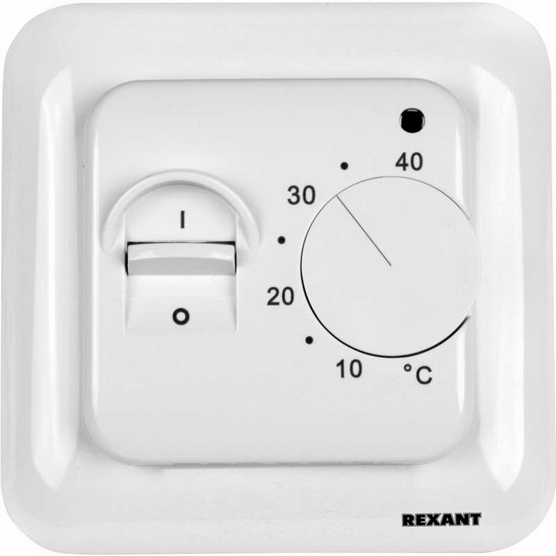 Термостат механический R70XT (OTN-1991; RTC 70.26; MST-1; MT-26; MTT-2; M5.713) 16А 3.6кВт для теплых полов датчик пола бел. Rexant 51-0531 ( 1шт. )