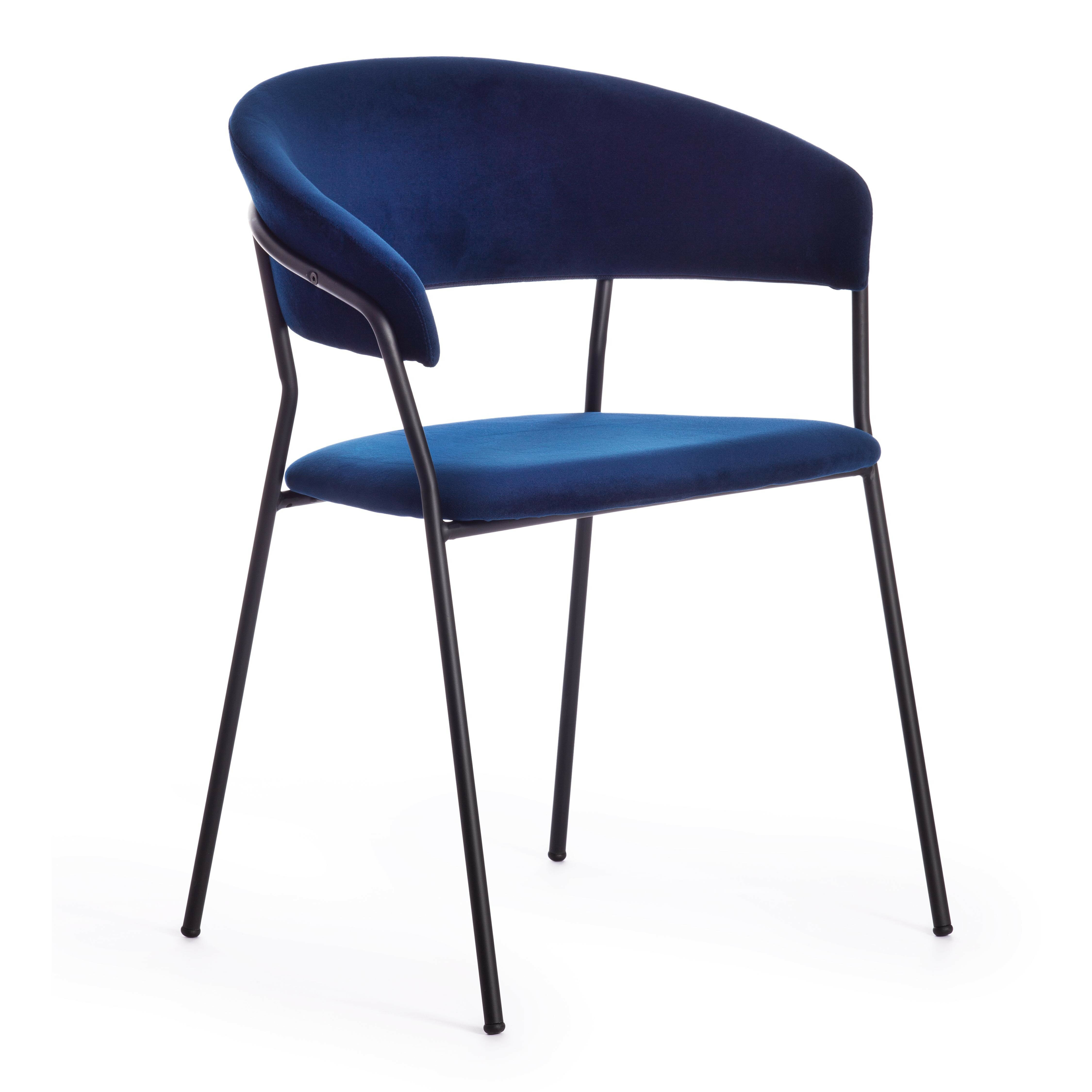 Кресло TetChair TURIN (mod. 0129571) металл/вельвет, темно-синий S108 (117 DARK BLUE)/черный