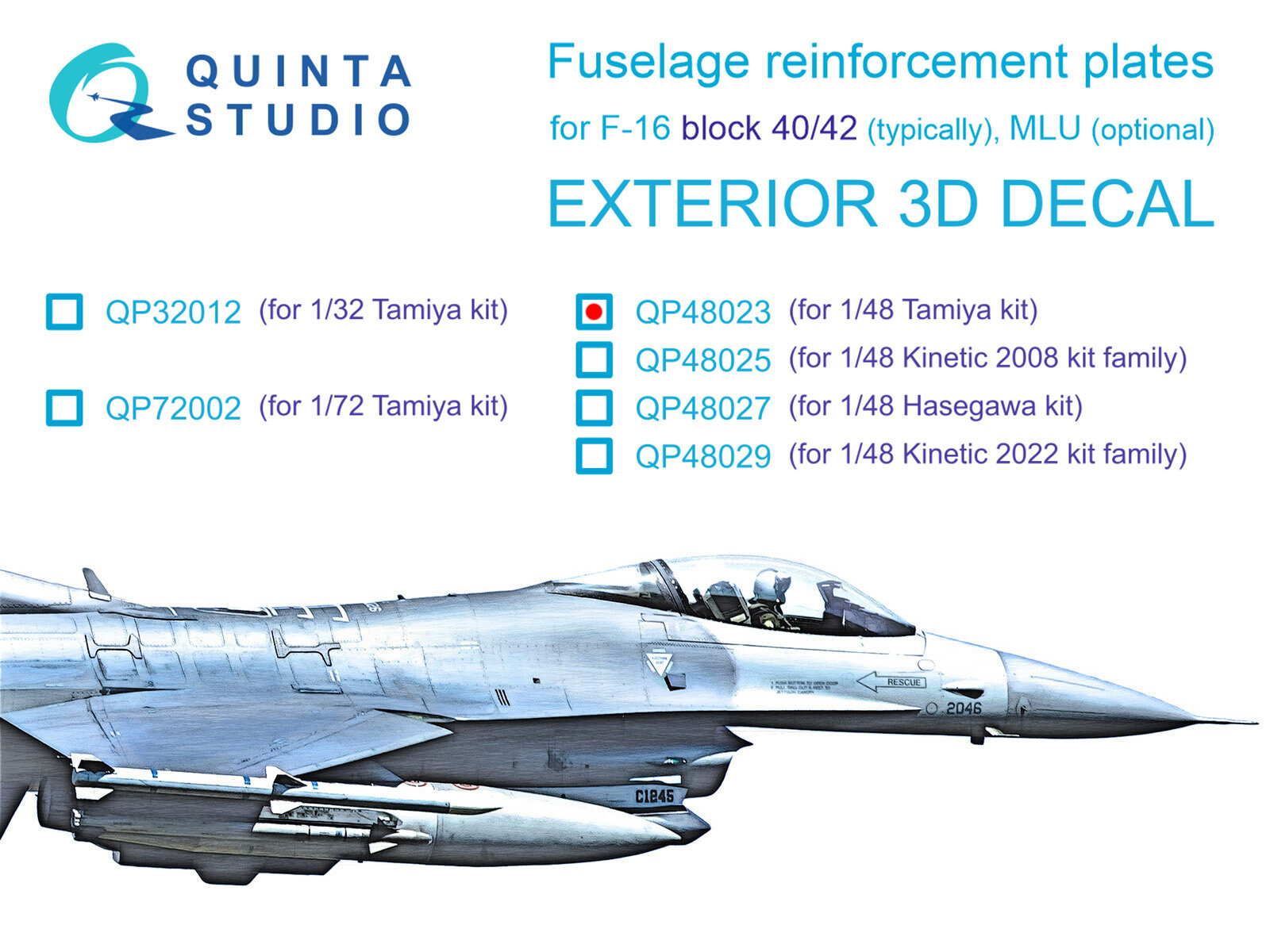 QP48023 Усиливающие накладки для F-16 block 40/42 (Tamiya)