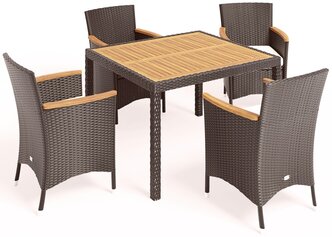 Комплект плетеной мебели AFM-440B 90x90 Brown (4+1) Afina