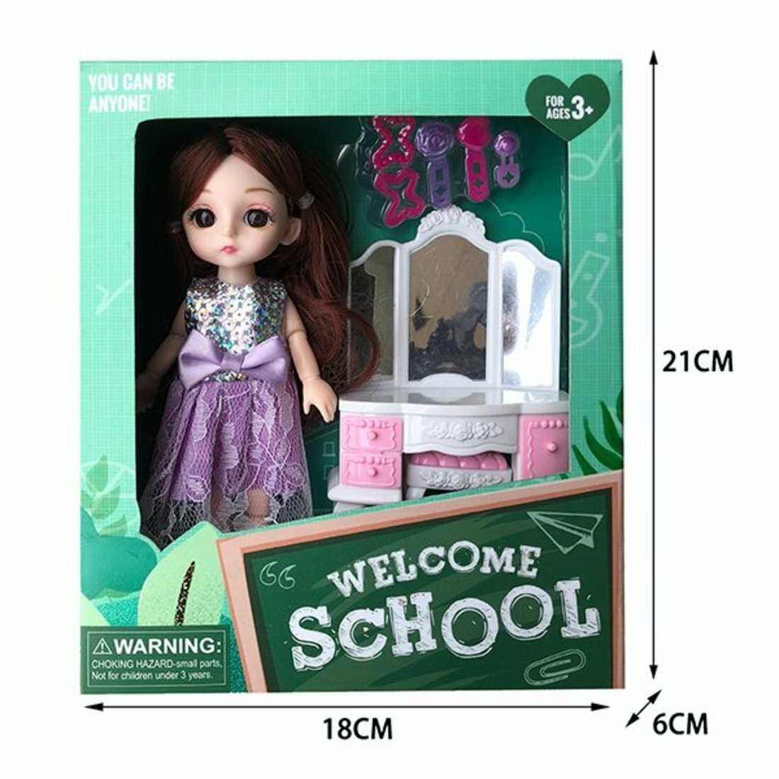 Игровой набор "Модница", в комплекте кукла 16см., предметов 6шт. Shantou Gepai 201019907