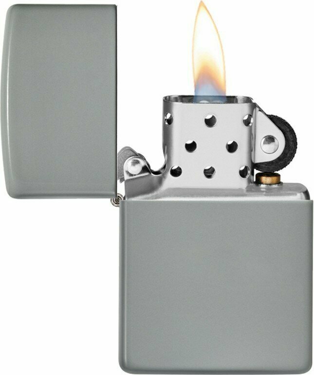 Зажигалка ZIPPO Classic с покрытием Flat Grey, латунь/сталь, серая, глянцевая, 38x13x57 мм № 49452 - фотография № 3