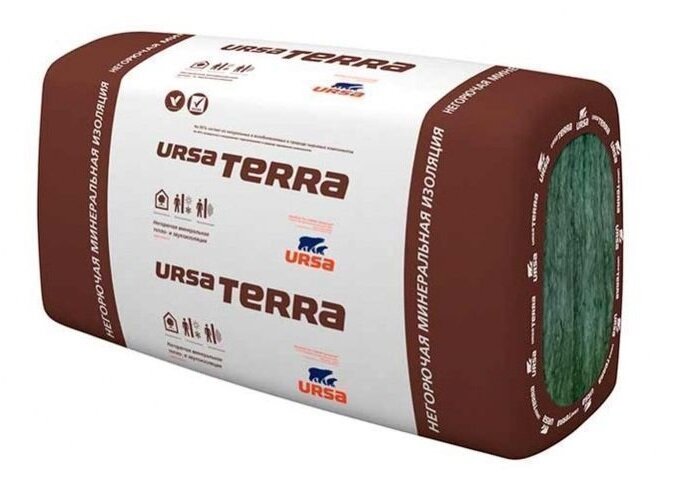 Утеплитель Ursa Terra 34PN 50х610х1250 мм, 10 шт., 6,1 м2 - фотография № 1