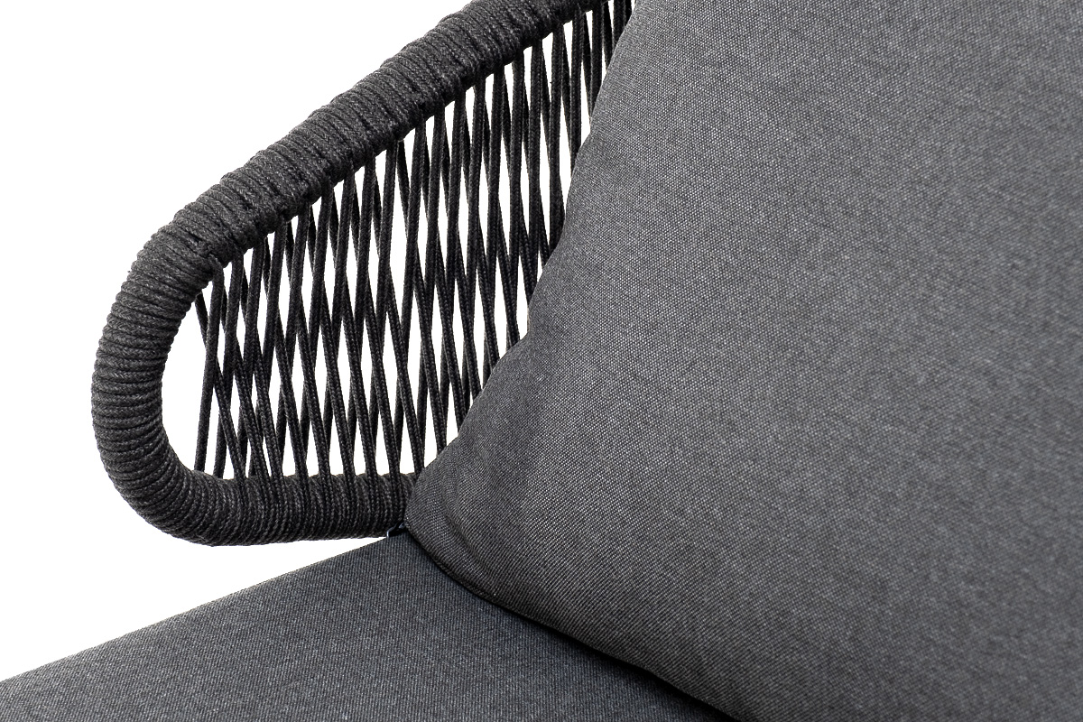 Милан кресло плетеное из роупа, каркас алюминий, темно-серый - цена за 1 п.м, ширина 140 см - фотография № 3