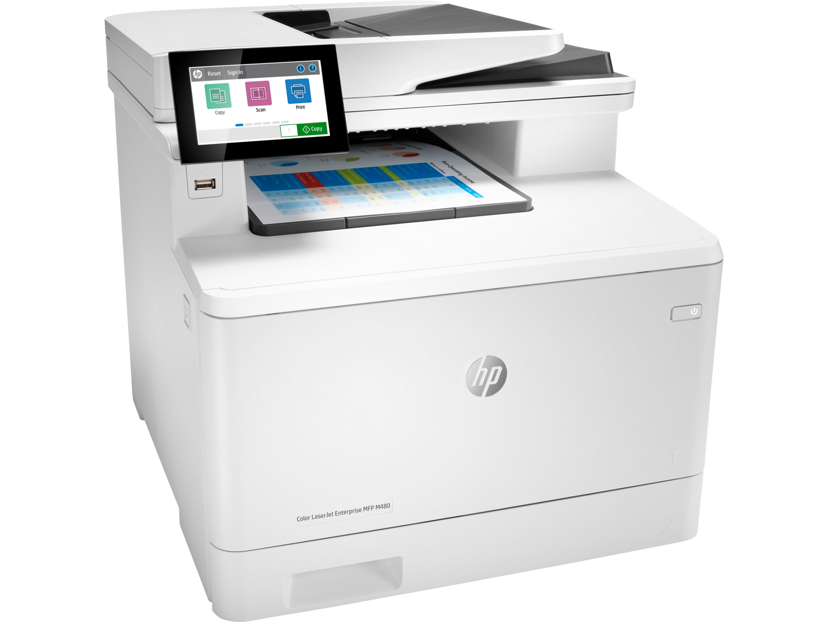 МФУ HP LaserJet Enterprise M480f 3QA55A A4 Цветной/печать Лазерная/разрешение печати 600x600dpi/разрешение сканирования