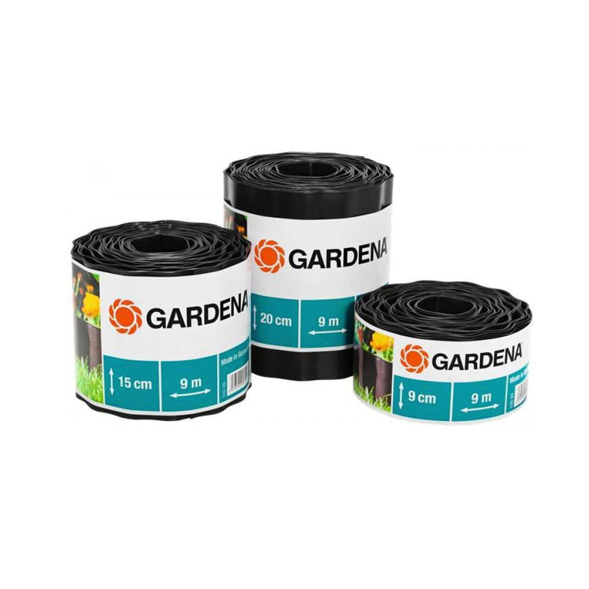 Бордюр для клумб и газонов Gardena, 9 см, 9 м, черный