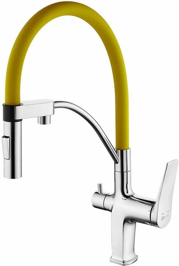 Смеситель для кухни Lemark Comfort LM3074C-Yellow с подключением к фильтру