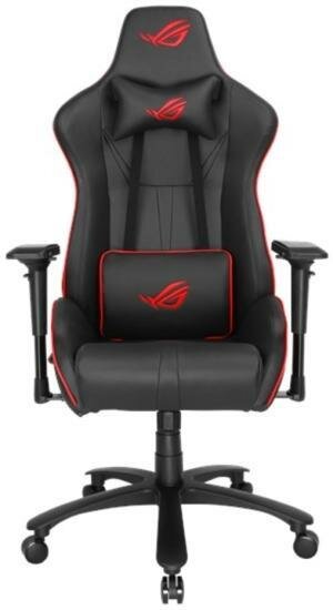 Игровое кресло Asus ROG SL200 чёрное (PU кожа, сталь, аллюминий, газпатрон 4 кл, ролики 60 мм, механизм качания, 90GC00I0-MSG010)