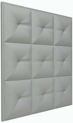 Панель стеновая из экокожи Grey Boss серый 40 * 40 см 2шт мягкая 3д панель декор для стен и в изголовье кровати