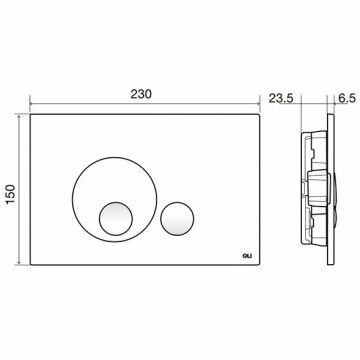 Кнопка смыва механическая двойная Oli Globe, пластик, хром матовый 152951 - фотография № 3
