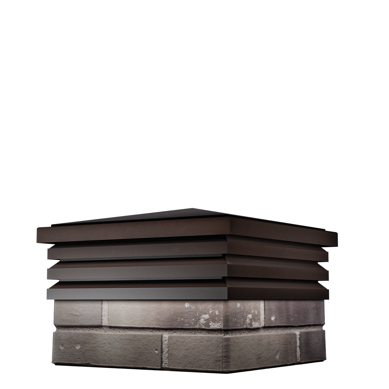 Полимерпесчаный колпак BONA заглушка на столб забора коричневый 385х385 (1,5 кирпича) - фотография № 1