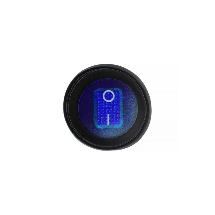 Переключатель влагозащищенный круглый синий с подсветкой, 250 В, 6 А, 3 контакта - фотография № 2