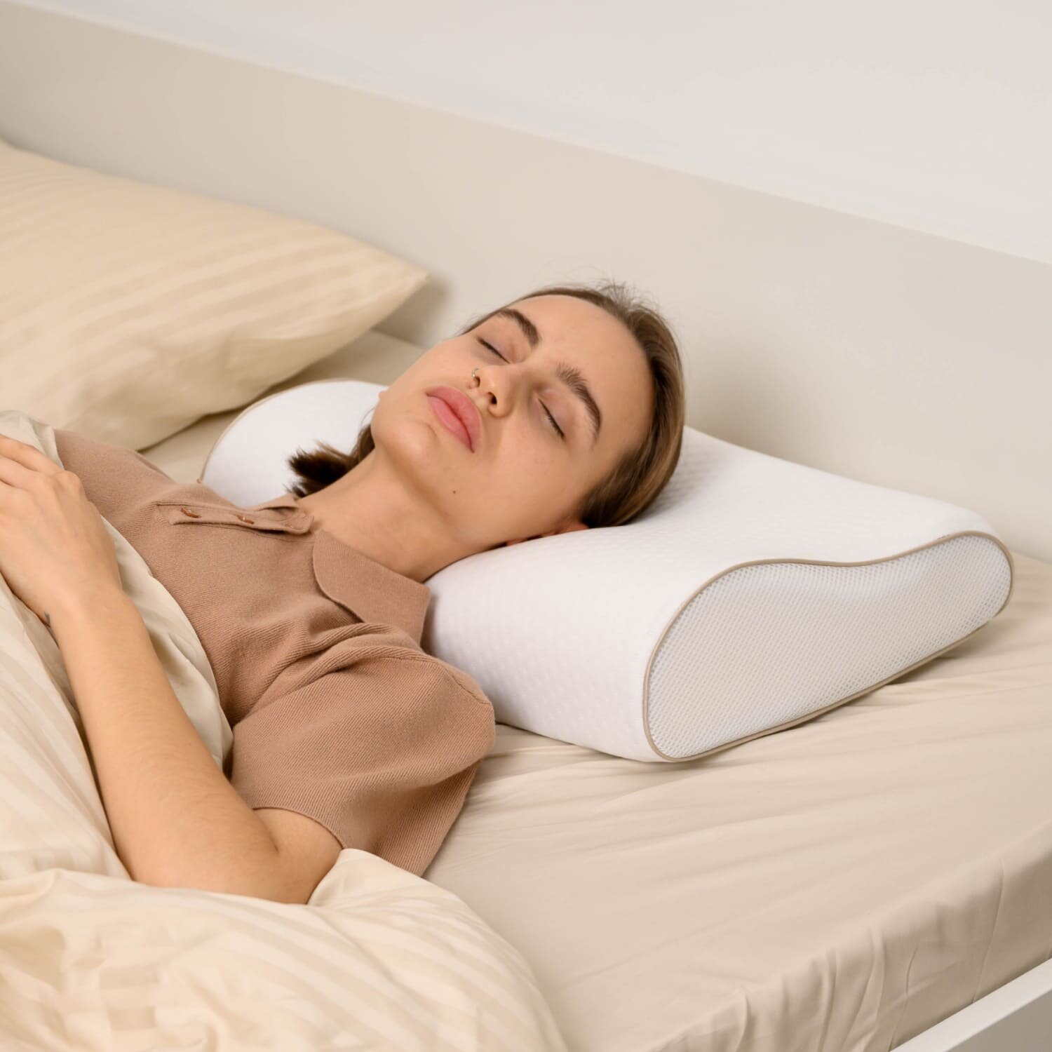 EcoSapiens Медицинская ортопедическая подушка с эффектом памяти Memory (50 * 32 * 10 см), EcoSapiens - фотография № 4