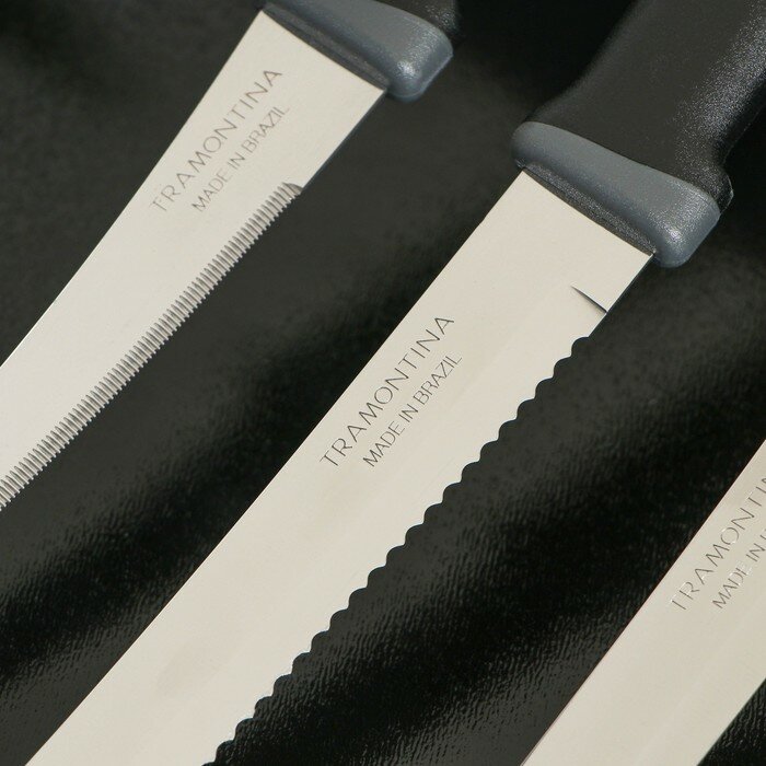 Набор кухонных ножей Tramontina Felice, 3 предмета, цвет черный - фотография № 3