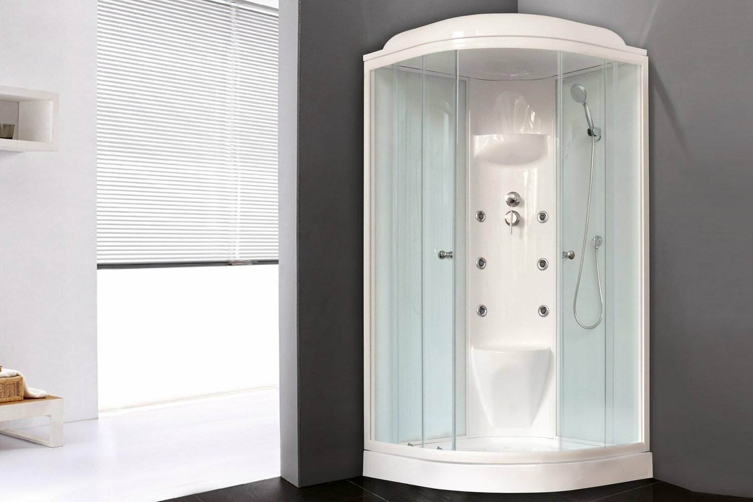 Душевая кабина Royal Bath RB90HK7-WT 90x90 профиль белый/стекло прозрачное