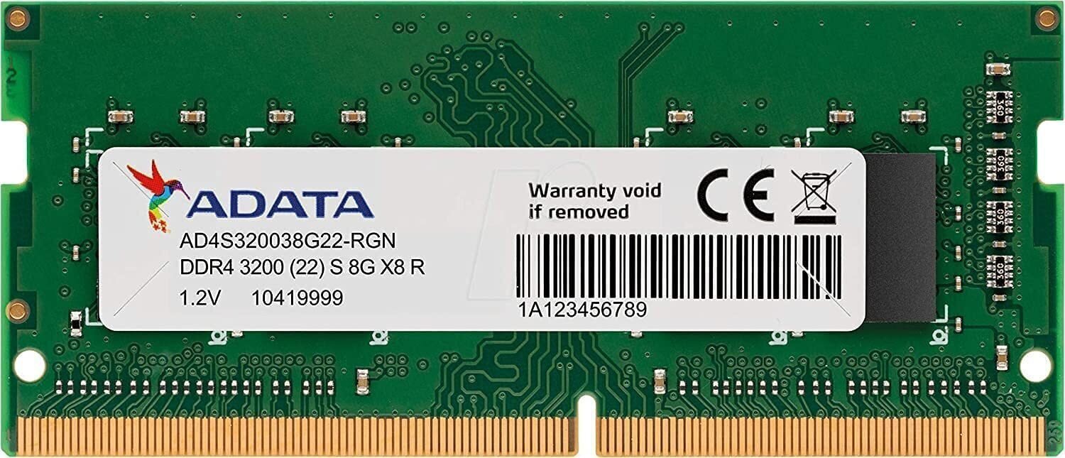 Память оперативная DDR4 SO-DIMM 8GB Adata 3200 Premier CL22 (AD4S32008G22-SGN)