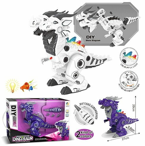 DIY Конструктор Двухглавый дракон со светом и звуком 801-4 с 3 лет