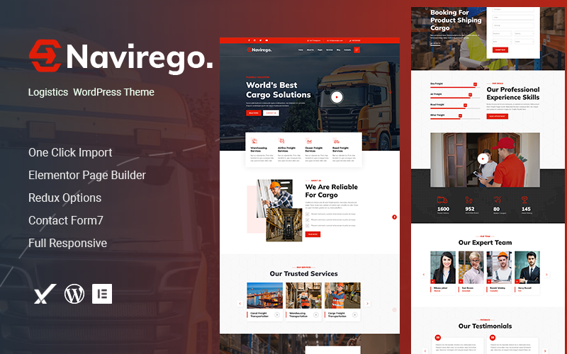 Шаблон Wordpress Navirego ﾖ Logistics Тема WordPress