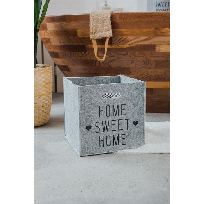 Корзина для хранения Sweet Home, 30×30×30 см, цвет серый - фотография № 9