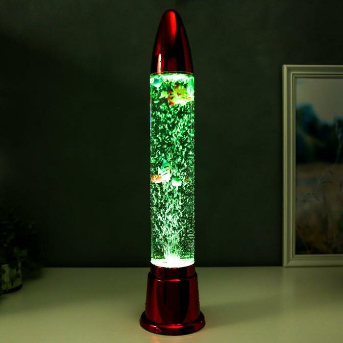 Лава-лампа RISALUX Светильник "Рыбки" LED хром красный h=60 см - фотография № 2