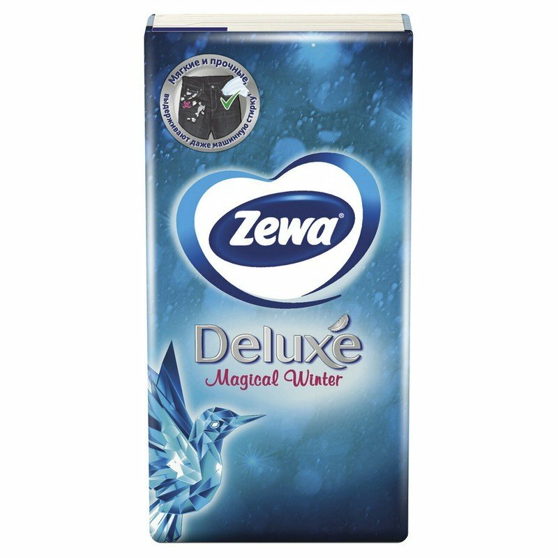 Платки носовые ZEWA Deluxe, 3-х слойные, 10 шт. х (спайка 10 пачек), 51174 - фотография № 2