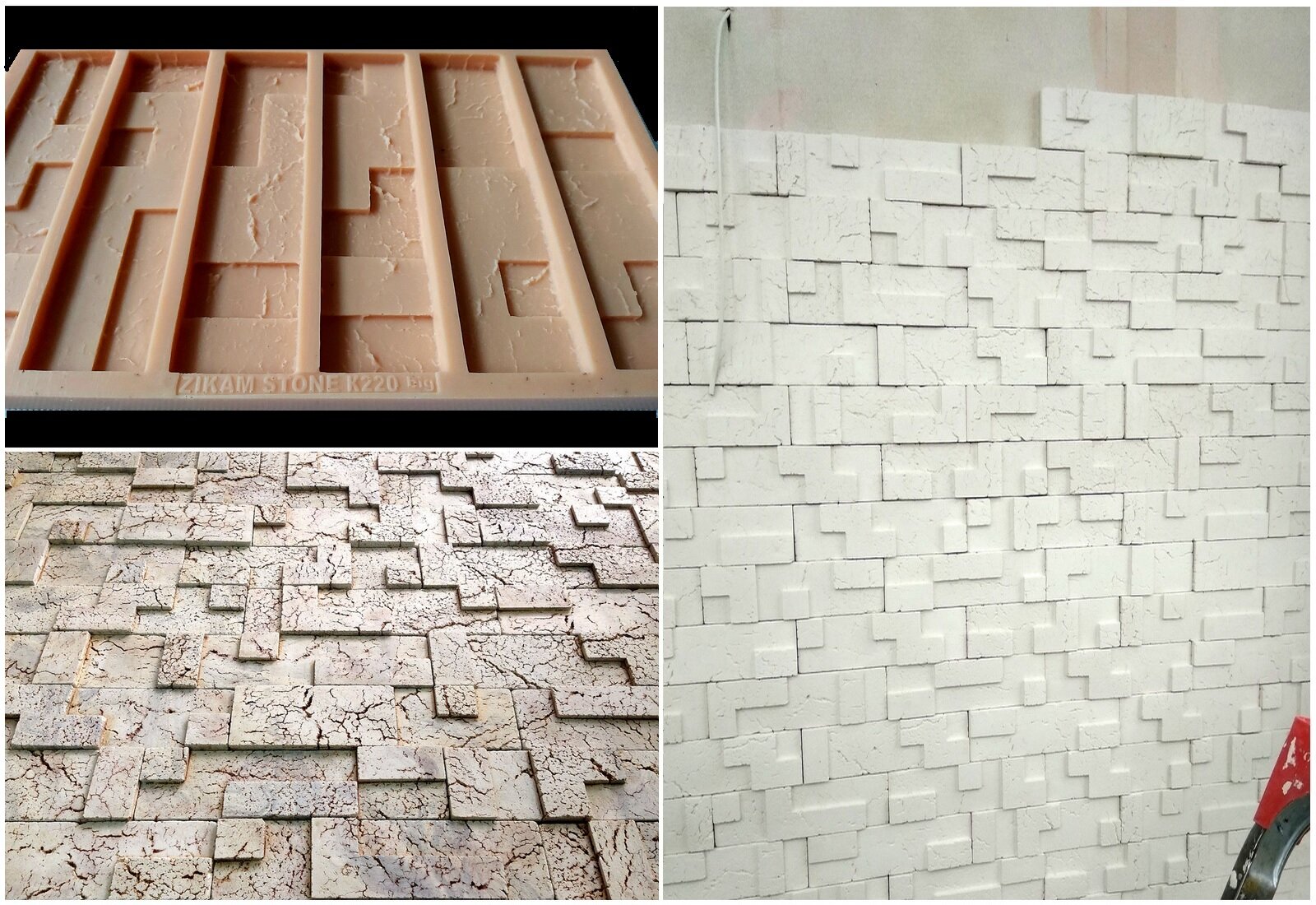 Кирпич тетрис - формы для производства облицовочной плитки для отделки стен. Мозаика, кирпич, камень и 3D - в одном дизайне. - фотография № 1