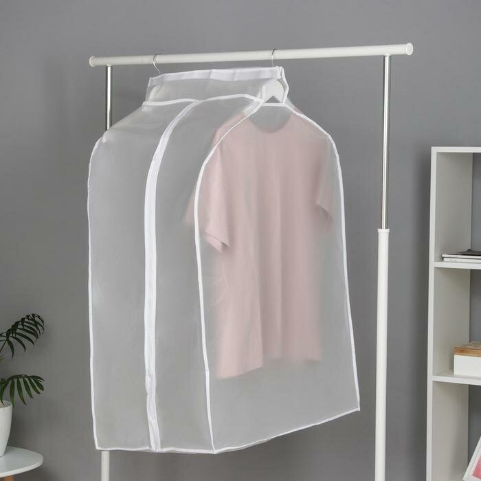 Доляна Чехол для одежды плотный Доляна, 60×90×50 см, PEVA, цвет белый - фотография № 1