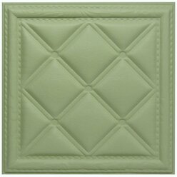 Панель стеновая из экокожи Olive Classic оливковый зеленый 40 * 40см 1шт мягкая 3D панель декор для стен и в изголовье кровати