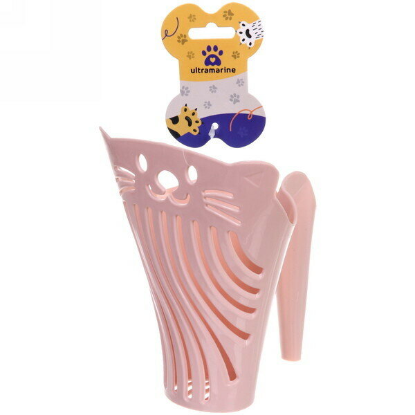 Совок-чашка для кошачьего туалета «Помощник» 17*12см цвет розовый Ultramarine - фотография № 1