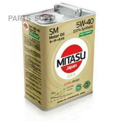 MITASU MJM124 MITASU 5W40 4L масо моторное MOLY-TRiMER SM \ API SM/CF 100% Synthetic