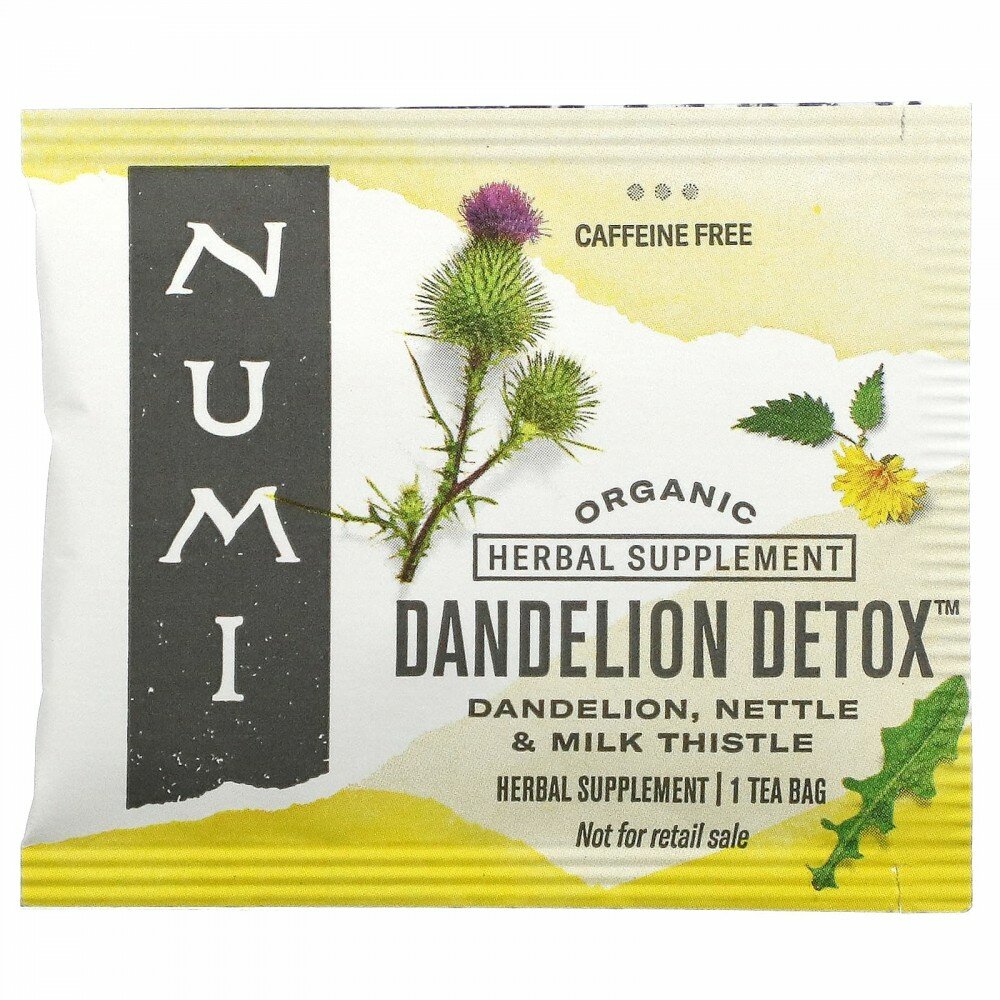 Numi Tea, Organic, Dandelion Detox, без кофеина, 16 чайных пакетиков без ГМО, 32 г (1,13 унции) - фотография № 3