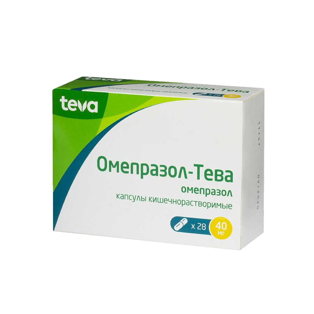 Омепразол-Тева, капсулы кишечнорастворимые 40 мг 28 шт