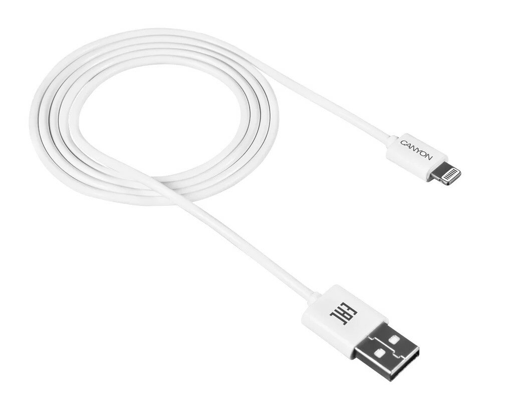 Кабель Canyon USB - Lightning, 1м, Canyon (CNE-CFI1W)