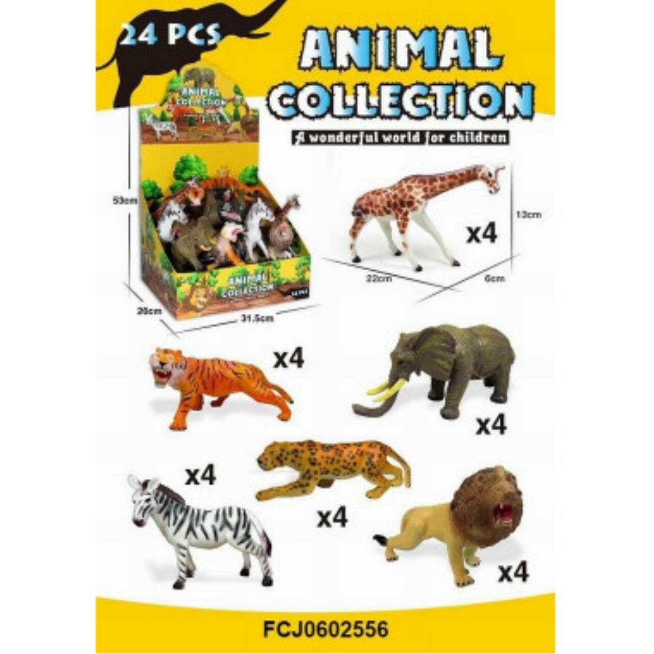 Животные Зоопарк 6 видов 24 шт. в упаковке