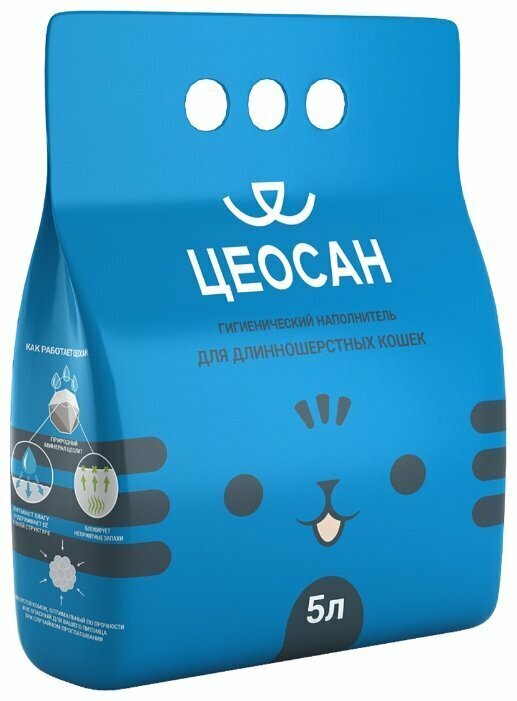 фото Цеосан Наполнитель ддлинношерстных кошек впитывающий 5л (2 шт)