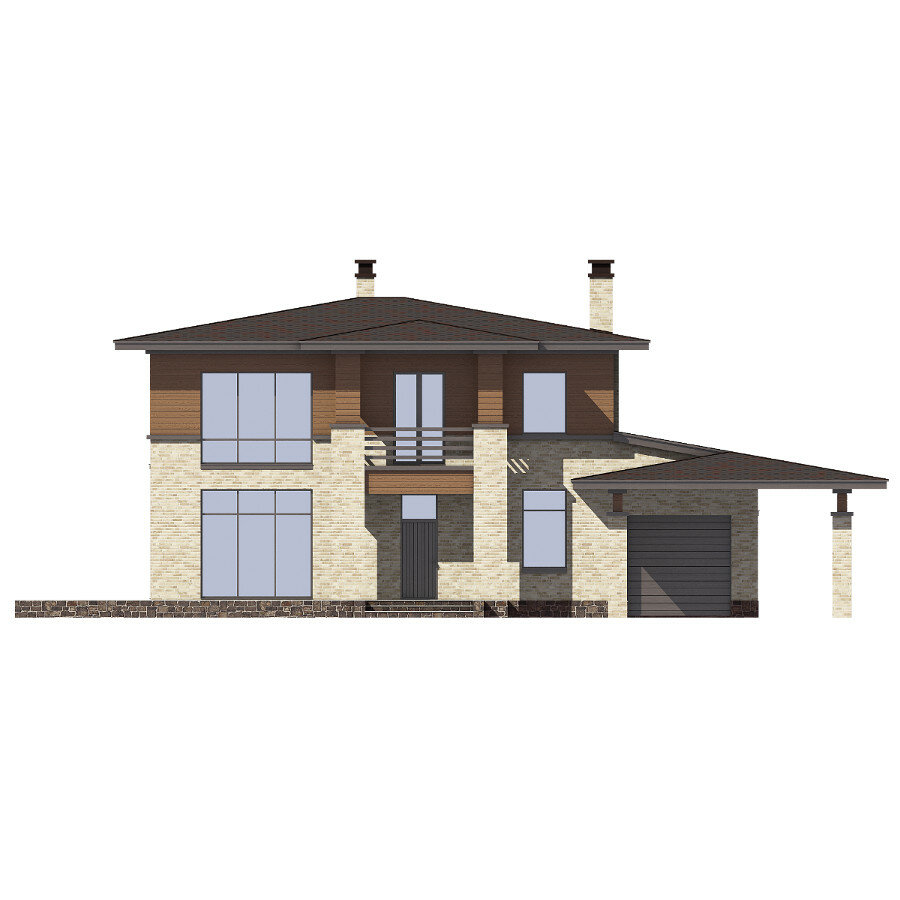45-28L-Catalog-Plans - Проект двухэтажного кирпичного дома с террасой - фотография № 6