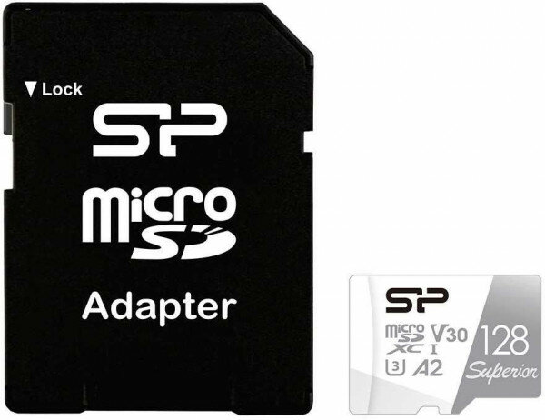 Карта памяти microSD 128GB Silicon Power Superior A1 microSDXC Class 10 UHS-I U3 100/80 Mb/s (SD адаптер) SP128GBSTXDV3V20SP